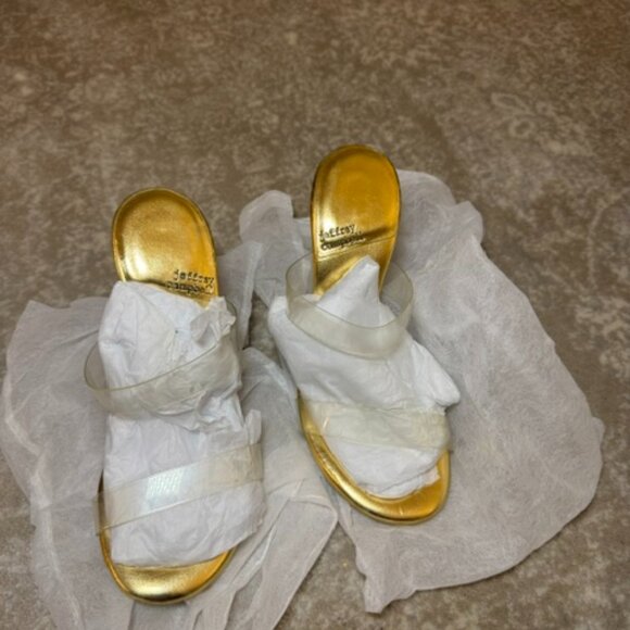 Jeffrey Campbell Gold Clear Strap Heels – US 7 (Worn Once, Discontinued) - Picture 3 of 4
